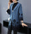 3/4 Sleeve V Neck Chinese Style Floral Knit Mother Coat