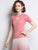 Key Hole Neck Short Sleeve Cheongsam Top Chinese Style Knit Shirt