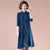 Perline di perforazione a caldo Lunghezza al ginocchio Abito in maglia a trapezio moderno Cheongsam Abito a due pezzi