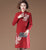 Abito in maglia a trapezio moderno cheongsam con ricamo floreale alla coreana con collo alla coreana
