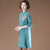 Abito in maglia a trapezio moderno cheongsam con ricamo floreale alla coreana con collo alla coreana