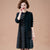 Round Neck Long Sleeve Knee Length A-line Knit Dress with Pocket