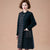 Round Neck Long Sleeve Knee Length A-line Knit Dress with Pocket