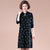 Key Hole Neck Long Sleeve Knee Length A-line Floral Knit Dress