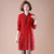 Geometry Pattern V Neck Long Sleeve Knee Length A-line Knit Dress