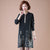 Geometry Pattern V Neck Long Sleeve Knee Length A-line Knit Dress