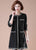 Round Neck Long Sleeve Wavy Grain Knee Length A-line Knit Dress