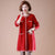 Round Neck Long Sleeve Wavy Grain Knee Length A-line Knit Dress