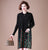 Round Neck Long Sleeve Knee Length A-line Floral Knit Dress