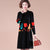 Geometry Pattern Round Neck Long Sleeve Knee Length A-line Knit Dress