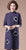 Round Collar Long Sleeve Knee Length Floral A-line Knit Dress