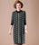 Long Sleeve Knee Length Floral A-line Knit Dress Mother Dress