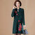 Floral Embroidery Key Hole Neck Long Sleeve Knee Length A-line Knit Dress