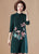 Floral Embroidery Long Sleeve Knee Length A-line Knit Dress