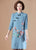 Floral Embroidery Long Sleeve Knee Length A-line Knit Dress