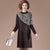 Zebra-stripe Pattern Long Sleeve Knee Length A-line Knit Dress