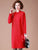 Round Neck Long Sleeve Knee Length A-line Knit Dress with Hot Drilling