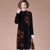 Round Neck Long Sleeve Knee Length A-line Floral Knit Dress