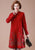 Floral Embroidery Long Sleeve Knee Length A-line Woolen Knit Dress