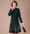 Floral Embroidery Long Sleeve Knee Length A-line Woolen Knit Dress