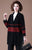 Abrigo de punto de lana a cuadros y cuadros con cuello de solapa para mujer