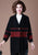 Abrigo de punto de lana a cuadros y cuadros con cuello de solapa para mujer