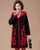 Cappotto da donna in maglia di lana floreale con collo a revers e scollo a V