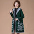 Women's Lapel Collar V Neck Floral Wool Knit Coat