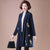 Women's Open Front Oriental Floral Wool Knit Coat