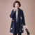 Women's Open Front Oriental Floral Wool Knit Coat