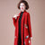 Women's Open Front Oriental Floral Wool Knit Coat