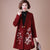 Wintersweet Embroidery Open Front Women's Oriental Wool Knit Coat