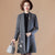 Floral Embroidery Open Front Women's Oriental Wool Knit Coat