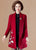 Manteau oriental en tricot de laine pour femmes à broderie florale