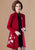 Floral Embroidery Open Front Women's Oriental Wool Knit Coat