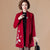 Floral Embroidery Open Front Women's Oriental Wool Knit Coat