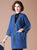 3/4 Sleeve V Neck Open Front Women's Oriental Wool Knit Coat with Pockets