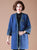 Abrigo de punto de lana oriental para mujer con cuello en V y manga 3/4 con bolsillos