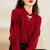 Chinese-style Knit Sweater with Twisted Flower Pattern Stand Collar