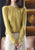 Chaleco de punto de lana oriental de rayas con frente abierto para mujer
