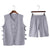 Waistcoat Top with Short Pants Chinese Style Kung Fu Suit