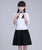 Cheongsam Top Hasta la rodilla Falda Traje de niña Uniforme escolar