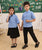 Traje de niño de manga corta de uniforme escolar de estilo chino retro