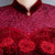 Vestido de madre cheongsam de terciopelo sirena con bordado floral de manga 3/4