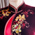 Vestido de madre Cheongsam reformado de terciopelo con bordado floral