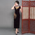 Cap Sleeve Floral Sequins Full Length Velvet Cheongsam Mother Dress