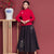 Haut en velours côtelé Cheongsam Jupe à broderie florale Costume pour femmes de style chinois