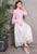 Abito da donna in chiffon stile cinese con top in cheongsam con maniche alla coreana