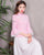 Mandarin Sleeve Cheongsam Top Chiffon Chinese Style Women's Suit