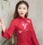 Traditionelles chinesisches Hemd mit Cheongsam-Top mit Blumen- und Schmetterlingsstickerei